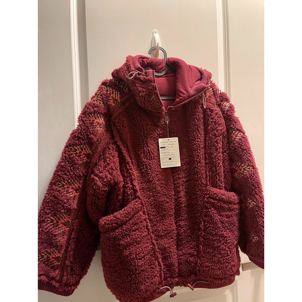 NWT Free people movement Lodge Livin’ Jacket xs Red
